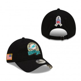 Men's Miami Dolphins Black 2022 Salute To Service 9TWENTY Adjustable Hat