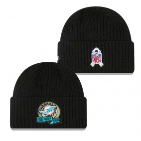 Men's Miami Dolphins Black 2022 Salute To Service Knit Hat