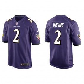 Men's Nate Wiggins Baltimore Ravens Purple Game Jersey