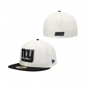 Men's New York Giants Cream Black Chrome Collection 59FIFTY Fitted Hat