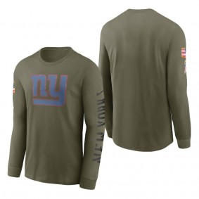 Men's New York Giants Olive 2022 Salute To Service Long Sleeve T-Shirt
