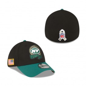 Men's New York Jets Black Green 2022 Salute To Service 39THIRTY Flex Hat
