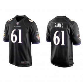 Men's Nick Samac Baltimore Ravens Black Game Jersey