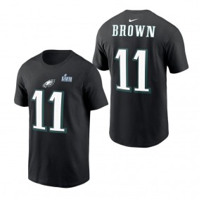 Men's Philadelphia Eagles A.J. Brown Nike Black Super Bowl LVII Name & Number T-Shirt