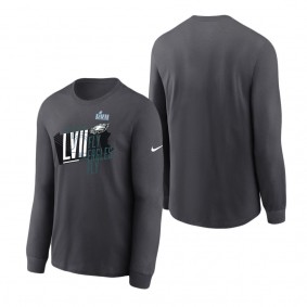 Men's Philadelphia Eagles Nike Anthracite Super Bowl LVII Local Phrase Long Sleeve T-Shirt