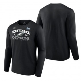 Men's Philadelphia Eagles Fanatics Branded Black 2022 NFC Champions Shadow Cast Long Sleeve T-Shirt