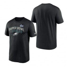 Men's Philadelphia Eagles Nike Black Super Bowl LVII Team Logo Lockup T-Shirt