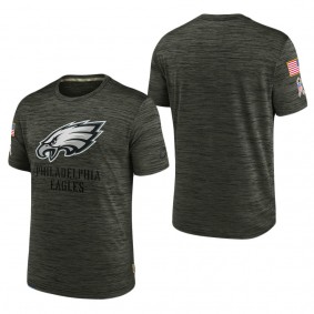 Men's Philadelphia Eagles Brown 2022 Salute to Service Velocity Team T-Shirt