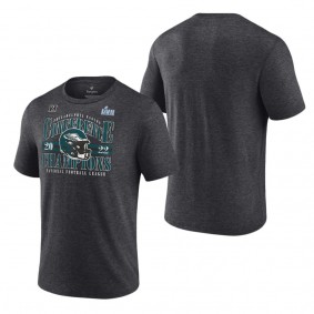 Men's Philadelphia Eagles Fanatics Branded Heather Charcoal 2022 NFC Champions Tri-Blend Banner Worthy T-Shirt