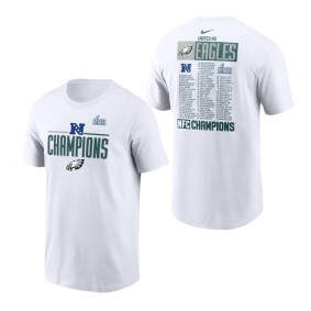 Men's Philadelphia Eagles Nike White 2022 NFC Champions Roster T-Shirt