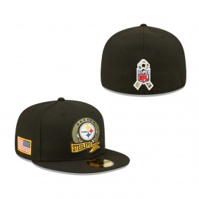 Men's Pittsburgh Steelers Black 2022 Salute To Service 59FIFTY Fitted Hat
