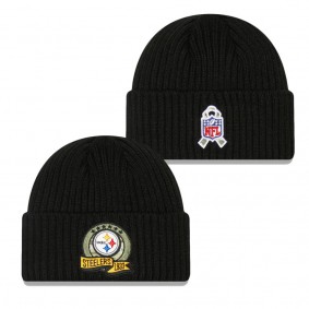 Men's Pittsburgh Steelers Black 2022 Salute To Service Knit Hat