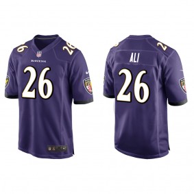 Men's Rasheen Ali Baltimore Ravens Purple Game Jersey