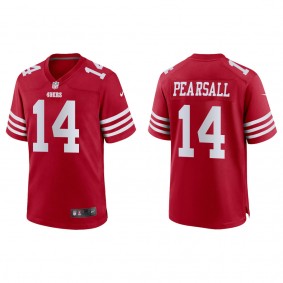 Men's Ricky Pearsall San Francisco 49ers Scarlet Game Jersey