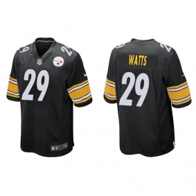 Men's Ryan Watts Pittsburgh Steelers Black Game Jersey