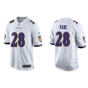 Men's Sanoussi Kane Baltimore Ravens White Game Jersey