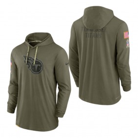 Men's Tennessee Titans Olive 2022 Salute to Service Tonal Pullover Hoodie