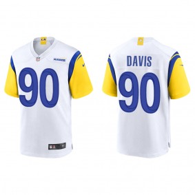 Men's Tyler Davis Los Angeles Rams White Alternate Game Jersey