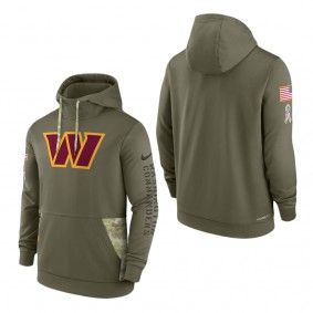 Men's Washington Commanders Olive 2022 Salute to Service Therma Performance Pullover Hoodie