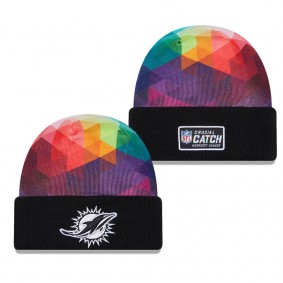 Men's Miami Dolphins Black 2023 NFL Crucial Catch Cuffed Knit Hat