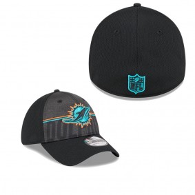 Men's Miami Dolphins Black 2023 NFL Training Camp Team Colorway 39THIRTY Flex Fit Hat