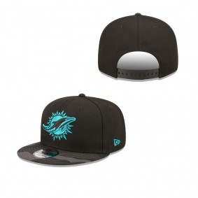 Men's Miami Dolphins Black Camo Vize 9FIFTY Snapback Hat