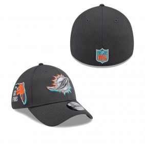 Men's Miami Dolphins Graphite 2024 NFL Draft 39THIRTY Flex Hat