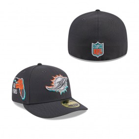 Men's Miami Dolphins Graphite 2024 NFL Draft Low Profile 59FIFTY Fitted Hat