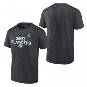 Men's Miami Dolphins Heather Charcoal 2023 NFL Playoffs T-Shirt