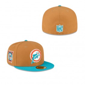 Miami Dolphins Light Bronze 59FIFTY Fitted Hat