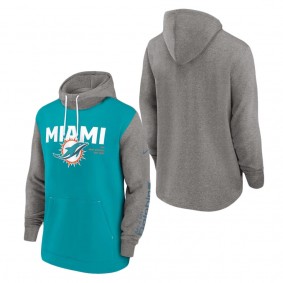 Men's Miami Dolphins Nike Aqua Fashion Color Block Pullover Hoodie