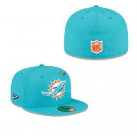 Men's Miami Dolphins x Paper Planes Aqua 59FIFTY Fitted Hat