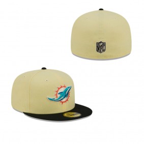Miami Dolphins Soft Yellow 59FIFTY Fitted Hat