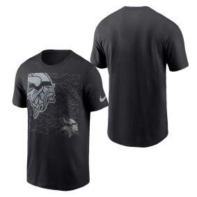 Men's Minnesota Vikings Black RFLCTV T-Shirt