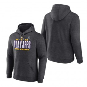 Men's Minnesota Vikings Charcoal 2022 NFL Playoffs Our Time Pullover Hoodie
