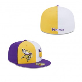 Men's Minnesota Vikings Gold Purple 2023 Sideline 59FIFTY Fitted Hat