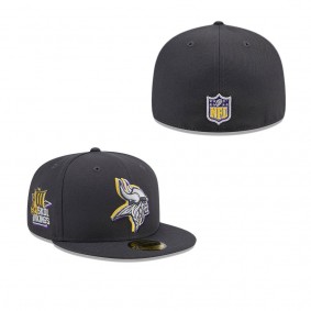 Men's Minnesota Vikings Graphite Official 2024 NFL Draft On Stage 59FIFTY Fitted Hat
