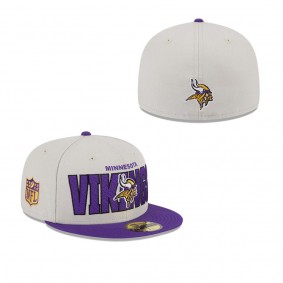 Men's Minnesota Vikings Stone Purple 2023 NFL Draft On Stage 59FIFTY Fitted Hat