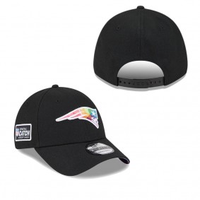 Men's New England Patriots Black 2023 NFL Crucial Catch 9FORTY Adjustable Hat