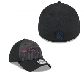 Men's New England Patriots Black 2023 NFL Training Camp Team Colorway 39THIRTY Flex Fit Hat