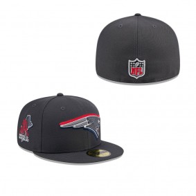 Men's New England Patriots Graphite Official 2024 NFL Draft On Stage 59FIFTY Fitted Hat