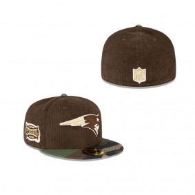New England Patriots Just Caps Brown Camo 59FIFTY Fitted Hat
