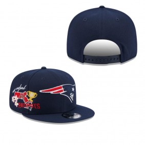 Men's New England Patriots Navy Icon 9FIFTY Snapback Hat