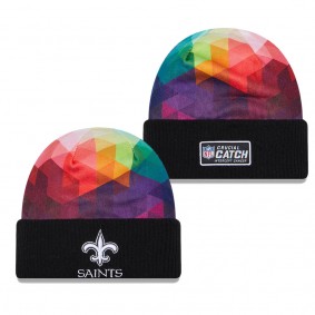 Men's New Orleans Saints Black 2023 NFL Crucial Catch Cuffed Knit Hat