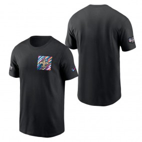 Men's New Orleans Saints Black 2023 NFL Crucial Catch Sideline Tri-Blend T-Shirt
