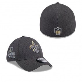 Men's New Orleans Saints Graphite 2024 NFL Draft 39THIRTY Flex Hat