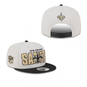 Men's New Orleans Saints Stone Black 2023 NFL Draft 9FIFTY Snapback Adjustable Hat