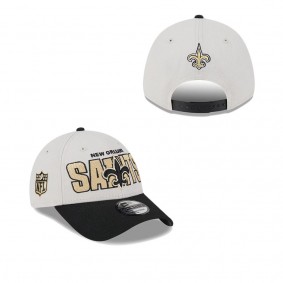 Men's New Orleans Saints Stone Black 2023 NFL Draft 9FORTY Adjustable Hat