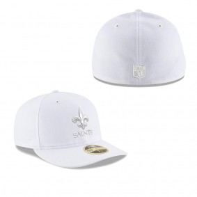 Men's New Orleans Saints White on White Low Profile 59FIFTY Fitted Hat