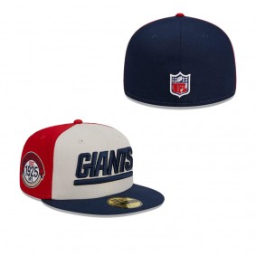 Men's New York Giants Cream Navy 2023 Sideline Historic 59FIFTY Fitted Hat